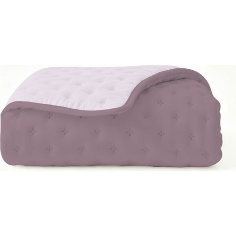 Trapuntino Estivo Effetto Water Washed Singolo 160x250 cm in Microfibra Elderberry e Orchid (1/4)