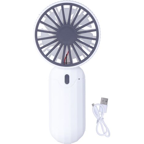 Ventilateur de Poche Mini 3 Vitesses USB pour Voyage Extérieur Maison Blanc