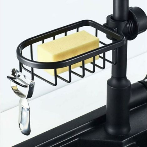 Etagère et rangement de douche-Lot de 2 Étagère Douche Sans Percage Inox, Étagère Salle de Bain Télescopique Inoxydable,noire (1/4)