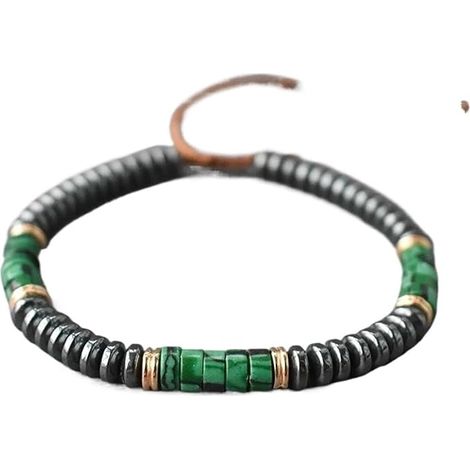 Bracelet fait main en perles d'hématite et turquoise artificielle, bracelet d'amitié pour homme, bijou porte-bonheur, accessoire de chance, protège des mauvais esprits