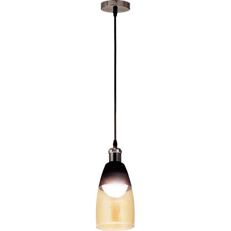 Decken Strahler Pendel Leuchte Hänge Lampe Design schwarz Glas champagner Beleuchtung Globo 15516
