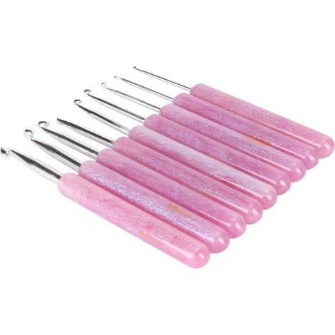 Ce kit de 9 crochets à manche en résine ergonomiques, de 2,0 mm à 6,0 mm, convient aussi bien aux débutants qu'aux professionnels. (1/5)