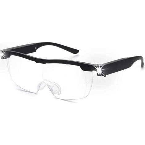 Lunettes Loupes 180 % Avec Lumière Led Rechargeable - Lunettes Grossissantes Puissantes - Lunettes Mains Libres Pour Travail Rapproché, Artisanat, Bijoutiers, Lecture, Loisirs (1/4)