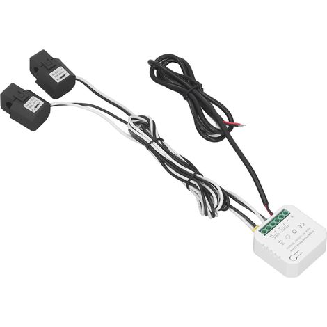 Compteur intelligent monophasé WiFi Graffiti 90-250 V CA avec deux anneaux de fixation, moniteur de consommation intelligent WiFi compatible avec Google Alexa (1/5)