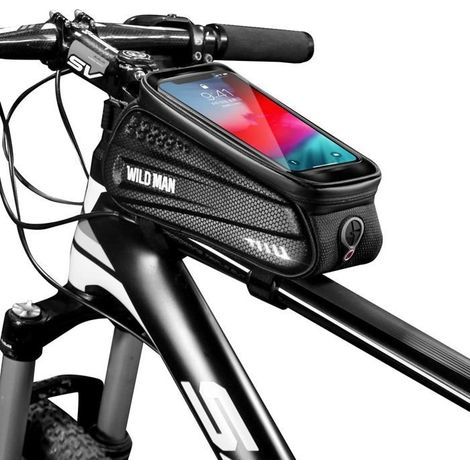 (Schwarze) TPU-Touchscreen-Fahrradlenkertasche – wasserdicht – Schwarz – 6,5 Zoll (1/4)