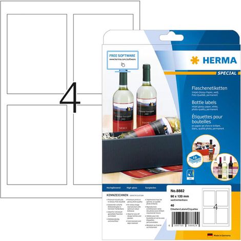 BigBuy Office Adhesivos/Etiquetas HERMA Blanco (90 x 120 mm) (Reacondicionado D) (1/2)
