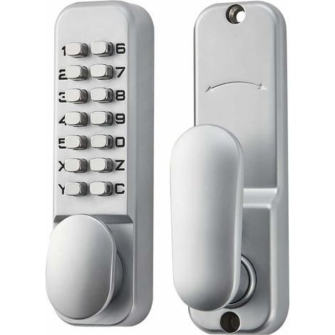 Alliage De Zinc Verrou De Porte A Code Sans Clé Serrure à Code Mécanique Style Rétro 6 Code Lock, Convient Pour Garage/hôtel/Bureau/Studio/Entrepôt/Dossiers (1/5)