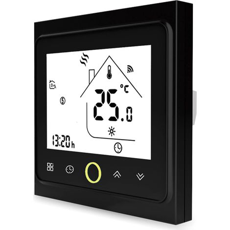 Thermostat intelligent noir, contrôleur de température Wi Fi, application Smart Life, télécommande de chauffage électrique, compatible avec Alexa et Google Home, 16 A (1/5)