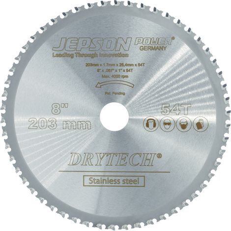 Jepson Drytech® HM-Sägeblatt ø 203 / 54Z  für Edelstahl (1/2)