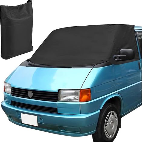 Couverture Pare-Brise Voiture, Couverture Pare-Brises Voiture Imperméable, Protecteur Pare-Brise Voiture Protège Pare Brise Hiver, Couverture Vitre Pare-Brise Camionnette(T5-Noir) (1/5)
