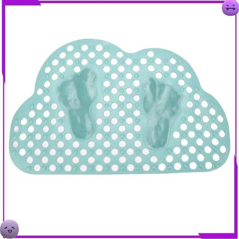 Tapis de douche antidérapant en caoutchouc vert, 50 x 80 cm, avec ventouse, tapis de bain de sécurité doux et facile à nettoyer à (1/4)