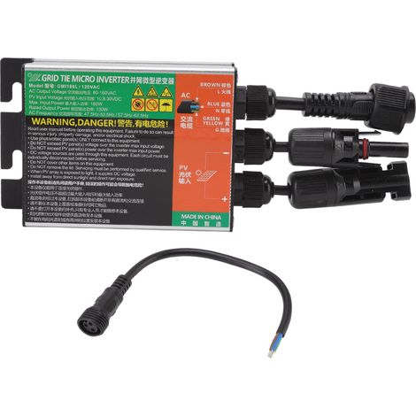GMI Grid Tie Micro Inverseur Solaire PV Alliage D'aluminium IP55 Multi Protection 20x7.7x3.6cm 180L (1/5)