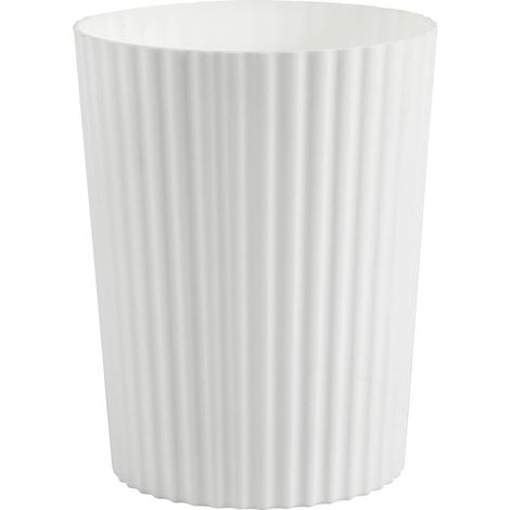 Poubelle ronde JiatuA en plastique blanc, idéale pour la salle de bain, la cuisine, la chambre, le bureau ou une chambre d'étudiant.