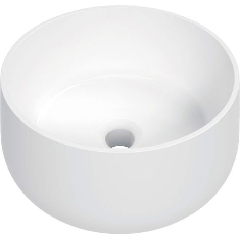 Lavabo in ceramica per piano d'appoggio tondo Ø35,3 cm bianco - Stapol