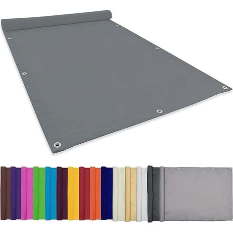 Voile d'ombrage Pare Soleil 1x1.2M Protection des Rayons 95% UV Terrasse Housses de Protection Toile Solaire avec Oeillets et Cordons pour Balcon Terrasse Et Jardin, Gris Clair, 22073 (1/5)