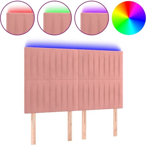 Maison Exclusive - Testiera a LED Rosa 144x5x118/128 cm in Velluto