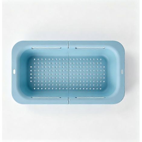 1 piècebleu ciel1 passoire extensible et réglable pour évier, plateau d'égouttage multicolore pour fruits et légumes de cuisine, organisateur de comptoir (1/5)