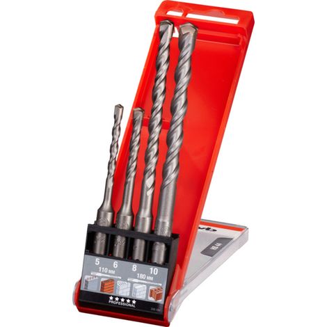 kwb  240400 40CR-Stahl Hammerbohrer 4teilig 5 mm, 6 mm, 8 mm, 10 mm Gesamtlänge 110 mm SDS-Plus 1 Se (1/3)