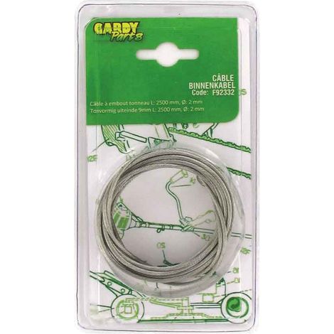 Universelles flexibles Kabel mit 19 Drähten, Tonneau-Stecker. Gesamtlänge: 2500 mm, ø: Außenseite 2 mm