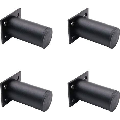 Pieds de meuble réglables noir mat 38x80 mm,lot de 4 en alliage d'aluminium,pieds de support pour meuble TV,table basse,armoire et canapé (1/5)