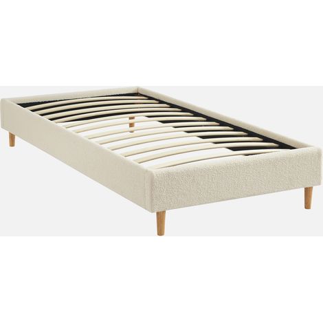Cama con somier, acabado borreguito