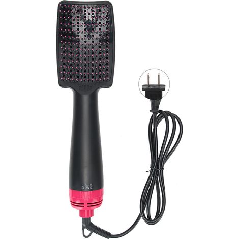 Peigne sèche-cheveux 2 en 1, brosse à air chaud pour cheveux humides et secs, usage domestique, noir, fiche US 110V. (1/5)