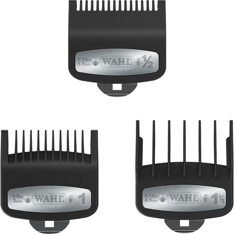 3 Peigne de guidage, Clip métallique, 1.5-4.5mm, Plastique renforcé, Tondeuse professionnelle, Barbier (1/5)