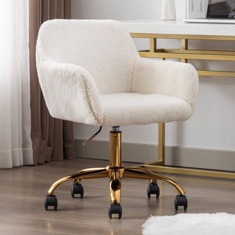 Silla de tocador giratoria Hengming de piel sintética, altura regulable, para dormitorio y oficina en casa. (1/5)