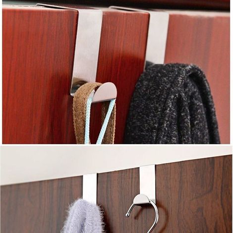 Set de 6PCS Patère en métal Crochet en Acier INOX en Forme de Z pour clé,Foulard,Sac,Cuisine, Chambre, Armoire, Tiroir, etc. (1/5)