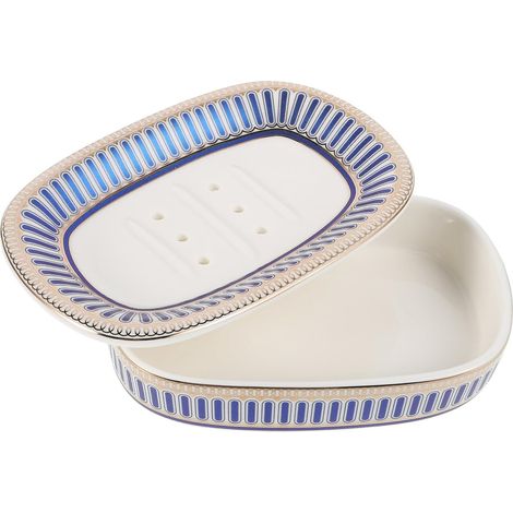 Boîte à savon avec couvercle, céramique, pour salle de bain (1/5)