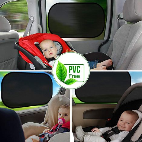 Parasole per auto per bambini, protezione UV/calore MOLTO scura, parasole autoadesivo per bambini, installazione rapida e semplice, borsa per il trasporto inclusa, dimensioni 51x31 cm