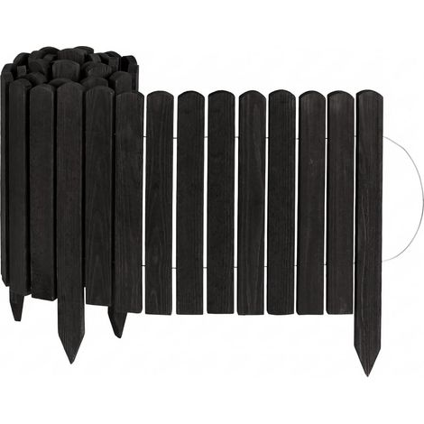 Creative Home Wooden Garden Edging 200 x 40 cm Flexible Rollborder Black