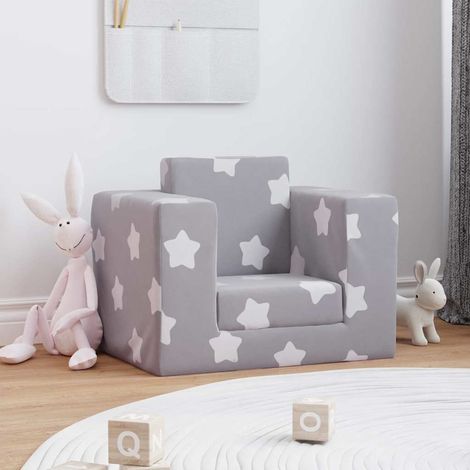 Canapé-lit,Canapé convertible pour enfants Gris clair avec étoiles Peluche douce CFW90882 (1/5)