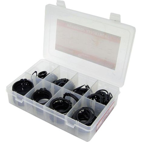 Juego de anillos de retención externos DIN 471, acero, 20-45 mm, 250 unidades, 99006 (1/2)