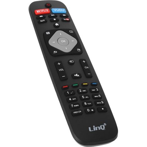 Télécommande Universelle - LINQ - Philips - Portée 8m - Accès direct Netflix et YouTube - Noir (1/5)