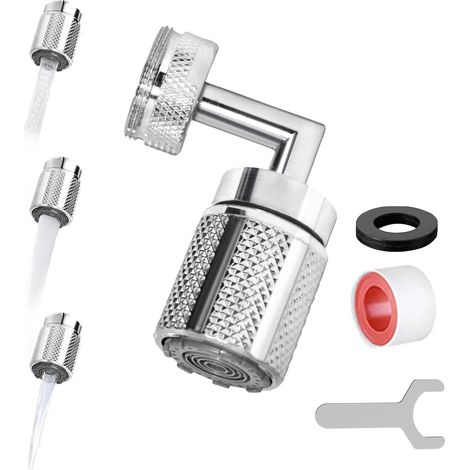 Mousseur Robinet Cuisine Laiton Embout Robinet Cuisine Brise Jet Pivotant à 720° Faucet Extenders Mousseur 2 Modes pour Éviers Cuisine Lavabos Meubles-lavabos Buanderies Bras Sept Caractères (1/5)