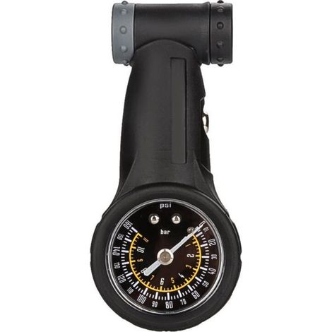 Manometro digitale per bici da strada e mountain bike – Precisione ±0,1 bar, testa girevole a 360°, display LCD retroilluminato, alimentazione a batteria.