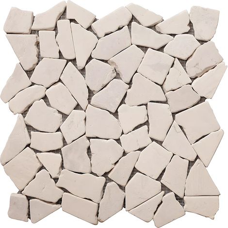 Mosaico pavimento e parete POESY in marmo naturale - Panna - Pacco da 1m² (1/5)