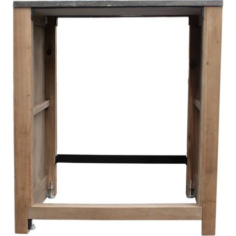 Made In Meubles – Meuble bas de cuisine pour lave-vaisselle – Bois recyclé et métal gris – Dimensions 86x74x60 cm – Entretien facile (1/5)