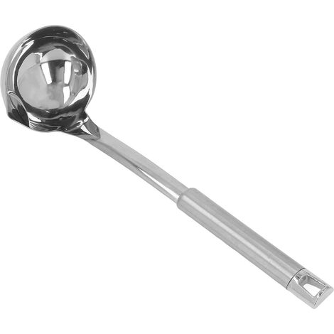 Louche à Huile en Acier Inoxydable 304, Écumoire Filtre à Soupe, Cuillère à Dégraisser (1/5)