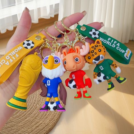 2026 FIFA World Cup USA/Canadian Cup Mascot Keychain Cartoon Doll Soccer Ball Charm 1Pc