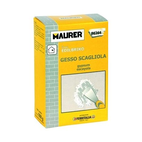Gesso Scagliola 1 Kg Maurer per Fissaggio Rosoni, Riparazioni superfici in gesso