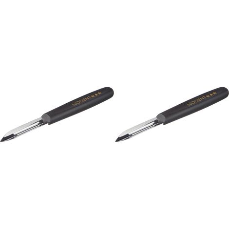 Doppelklingen-Sparschäler, schwarzer Edelstahl, 9 cm, ergonomisch, für Links- und Rechtshänder, für den täglichen Küchengebrauch, 2er-Set (1/4)