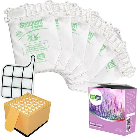 Sacchetti folletto vk 135-136 6pz + granuli profumati lavanda+ filtri compatibili (1/2)