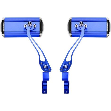Specchietto retrovisore per manubrio mountain bike (blu), moto, conversione bicicletta, specchio in alluminio, riflettori di sicurezza (1/4)