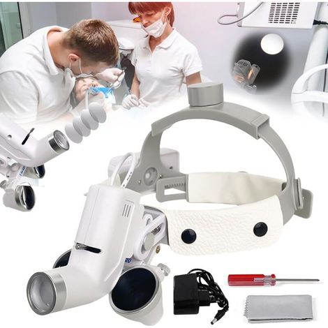 Lente d'ingrandimento, 3,5 x 420 mm, lente d'ingrandimento medico-dentistica-chirurgica con distanza interpupillare regolabile, binocolo a LED da 5W per applicazioni mediche, dentistiche e chirurgiche (1/5)