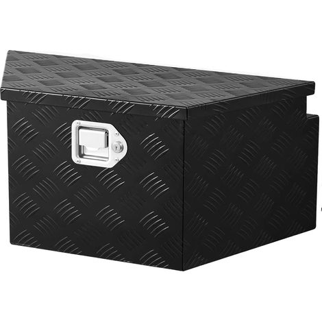 Boîte à langue de remorque, construction en aluminium, mécanisme de verrouillage, 26x13x12in Noir (1/2)