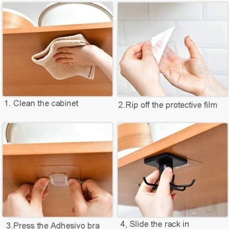 Support Rotatif Pour Ustensiles De Cuisine - Rotation 360° - Installation Sans Perçage - Lot De 2 (1/5)