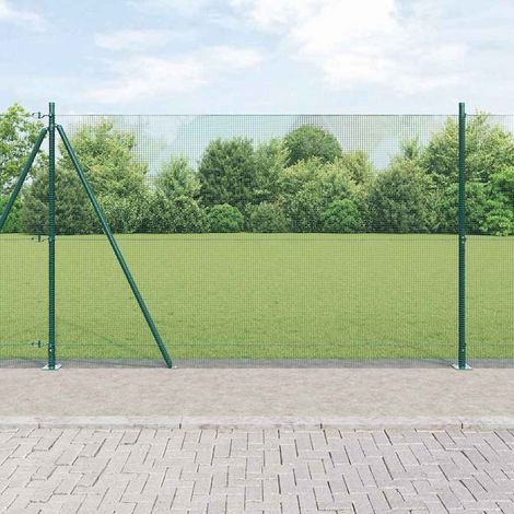 Zaunpfosten Grün 50 x 1,4 m (12 x 12 mm Netz) Stahl und PVC