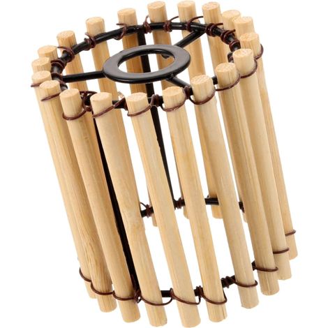 Abat-jour Pour Lustre En Bambou Naturel, Abat-jour Léger Structure Tressée, Pour Décoration Intérieure Et Éclairage D’ambiance (1/5)